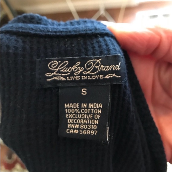 Lucky Brand hand beaded waffle knit thermal top - Picture 8 of 8